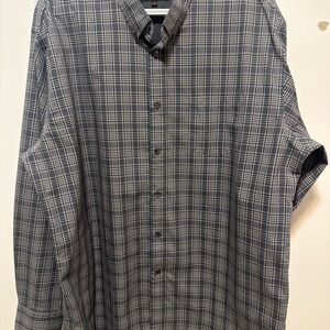 Black Brown 1826 Men's Black and White Plaid Button-Down Shirt